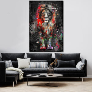 Tableau Lion Multicolore