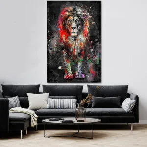 Tableau Lion Multicolore