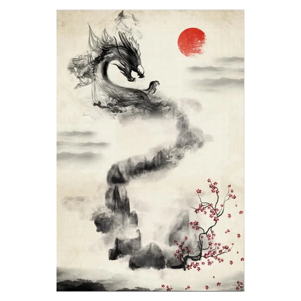 Tableau Dragon Japonais (1) Tableau Dragon Japonais