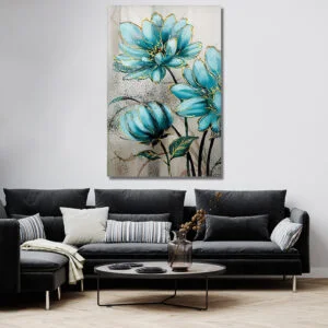Tableau Fleur Bleu