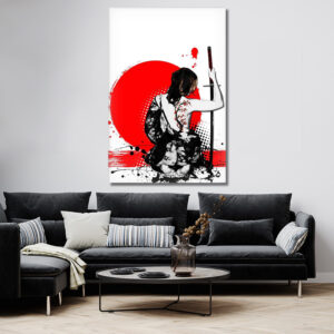 Tableau Japonais Guerrière Moderne
