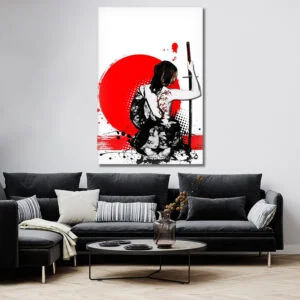 Tableau Japonais Guerrière Moderne
