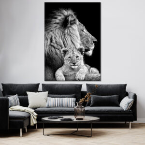 Tableau Lion Et Lionceau