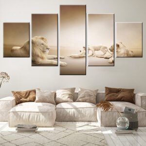 Tableau Lion Lionne Lionceau