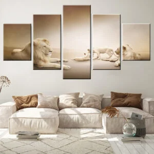 Tableau Lion Lionne Lionceau