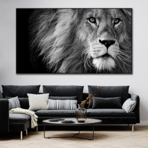 Tableau Lion Noir Et Blanc