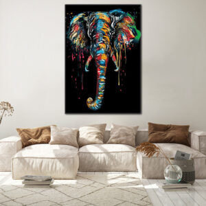 Tableau Éléphant Abstrait