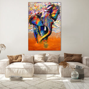Tableau Éléphant Multicolore