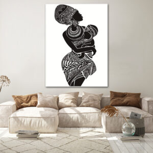 Tableau Africain Noir Et Blanc
