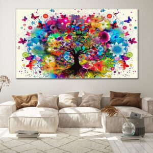 Tableau Arbre De Vie Multicolore
