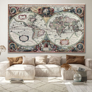Tableau Carte Du Monde Ancienne