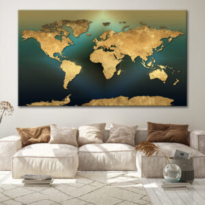 Tableau Carte Du Monde Minimaliste