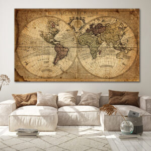 Tableau Carte Du Monde Vintage
