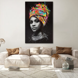 Tableau Femme Africaine Multicolore